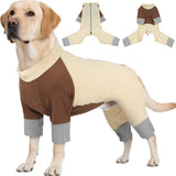 ROZKITCH SPF 50 Dog Shirt Summer Cooling Shirt UV Protection, Lightweight & Comfortable Dog Pajamas for Extra Large Dogs in Hot Weather Four Long Sleeves Recovery Suit YellowBrwon 4XL