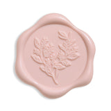 UNIQOOO Wax Seal Stickers - Eucalyptus Wedding Invitation Envelope Seal Stickers, 50 Pcs Self- Adhesive Blush Pink Stickers, Perfect for Invitation, Christmas, Gift Wrapping, Party