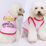The Printed Prince 3 Pack Dog Shirts - Small Dog Outfits, Cotton Sleeveless Tshirts for Girl Chihuahua, French Bulldog, Dachshund - Pink, Red, Black, XS
