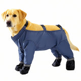 Mxinron Dog Rain Boots, Waterproof Dog Rain Shoes for All Weather, Anti Dirt Pants with Shoes, Adjustable Suspender Pants for Outdoor Walking & Paw Protectors