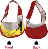 FEimaX Pet Dog Sling Carrier Puppy Pet Slings Bag for Small Dogs Cats Satchel Carriers Breathable Mesh Hand Free with Adjustable Strap Doggie Crossbody for Outdoor Travel (Large, Red)