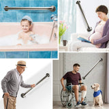 2 Pack 24 Inch Satin Brush Nickel Shower Grab Bar - 1.25" Diameter,ZUEXT Stainless Steel Bathroom Grab Bar, Bath Balance Bar,Safety Hand Rail Support, Handicap Injury Elderly Senior Assist Bath Handle
