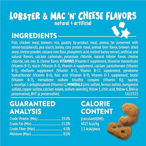Purina Friskies Cat Treats, Party Mix Lobster & Mac 'N' Cheese Flavors - (Pack of 10) 2.1 oz. Pouches
