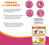 Turmeric for Dogs – 180 Count Tablet Treats with Curcumin & Piperine – Joint Health, Mobility, Allergy & Itch Relief, Skin & Coat, Hot Spots – Duck Flavor with Salmon Oil