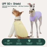 Kuoser 2 Pack Dog Shirts UPF 50+ UV Sun Protection, Lightweight Quick Dry Dog T Shirts for Small Medium Large Dogs, Breathable Pet Vest Dogs Tshirt Pet Clothes for Indoor Outdoor, Purple & Yellow S