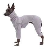 Greyhound Clothes - Dog Winter Warm Fleece Turtleneck Jumpsuit Four-Leg Rompers Long Sleeve Sweatshirt Outdoor Coat for Italian Greyhound Whippet Deerhound Bedlington Terrier (S, Light Purple)