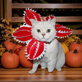 CHEERTAILS Dog Costume Hat Ear Wrap Piranha Plant Design, Funny Dog Halloween Costumes Headwear, Warm Pet Ear Head Wrap for Cold Weather, Pet Cosplay Clothes for Birthday Party, Christmas,M