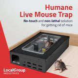 Tin Cat Multi-Catch and Release Humane Live Mouse Trap with Clear Window Lid for Indoor Outdoor Use | Sold by Canadian Supplier Local Pest Control (Black, 12 Pack)