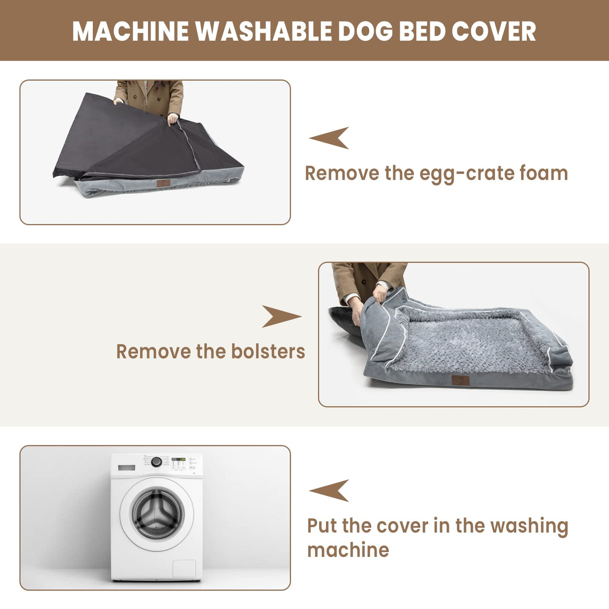 Yiruka Orthopedic Dog Beds for Extra Large Dogs, Waterproof XXL Pet Bed with Sides, Non-Slip Bottom and Egg-Crate Foam Big Dog Sofa Bed with Washable Removable Cover, Dark Green