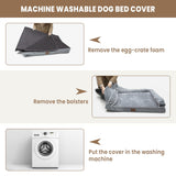 Yiruka Orthopedic Dog Beds for Extra Large Dogs, Waterproof XXL Pet Bed with Sides, Non-Slip Bottom and Egg-Crate Foam Big Dog Sofa Bed with Washable Removable Cover, Dark Green