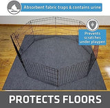 Drymate Dog Playpen Mat, Absorbent, Waterproof, Non-Slip, Machine Washable, Jumbo XXL Size (60x74), Reusable Puppy Pad for Training, Whelping, Housebreaking, Incontinence, and Crate/Kennel (USA Made)