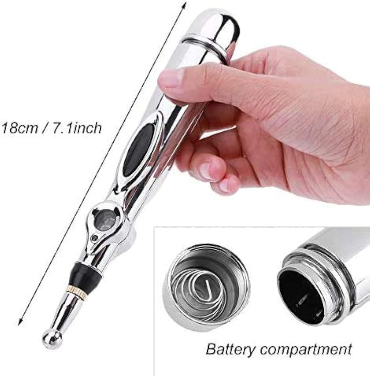 Acupuncture Pen 3-in-1 Electronic Acupuncture Pen for Pain Relief, Powerful Meridian Energy Pulse Massage Pen, Includes Massaging Gel