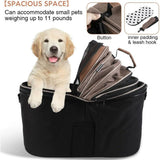 Foldable Bike Pet Rear Basket with Safety Leash & Comfort Pad, Universal Heavy Duty Rear Mount Carrier for Small Medium Dogs Cats Cycling Travel