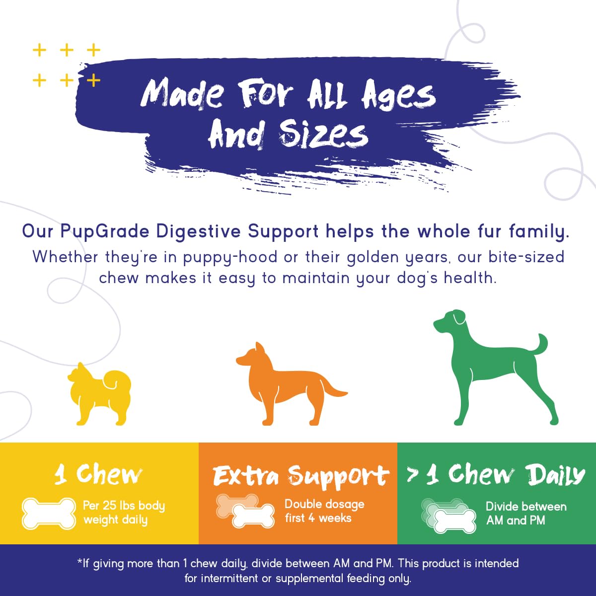 PupGrade Digestive Support Chews for Dogs - Prebiotic and Probiotic Supplement with Enzyme Blend - Upset Stomach, Diarrhea, Bowel, and Immune Support - Pumpkin, Blueberry, Mineral Oil - 60 Soft Chews