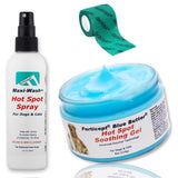 Forticept Hot Spot Treatment and Wound Care Kit for Dogs&Cats |Hotspot Wound Wash Spray 8oz + Wound Care Ointment 4oz + 2" 5 Yards Wound and Paw Bandage Wrap | First Aid Kit
