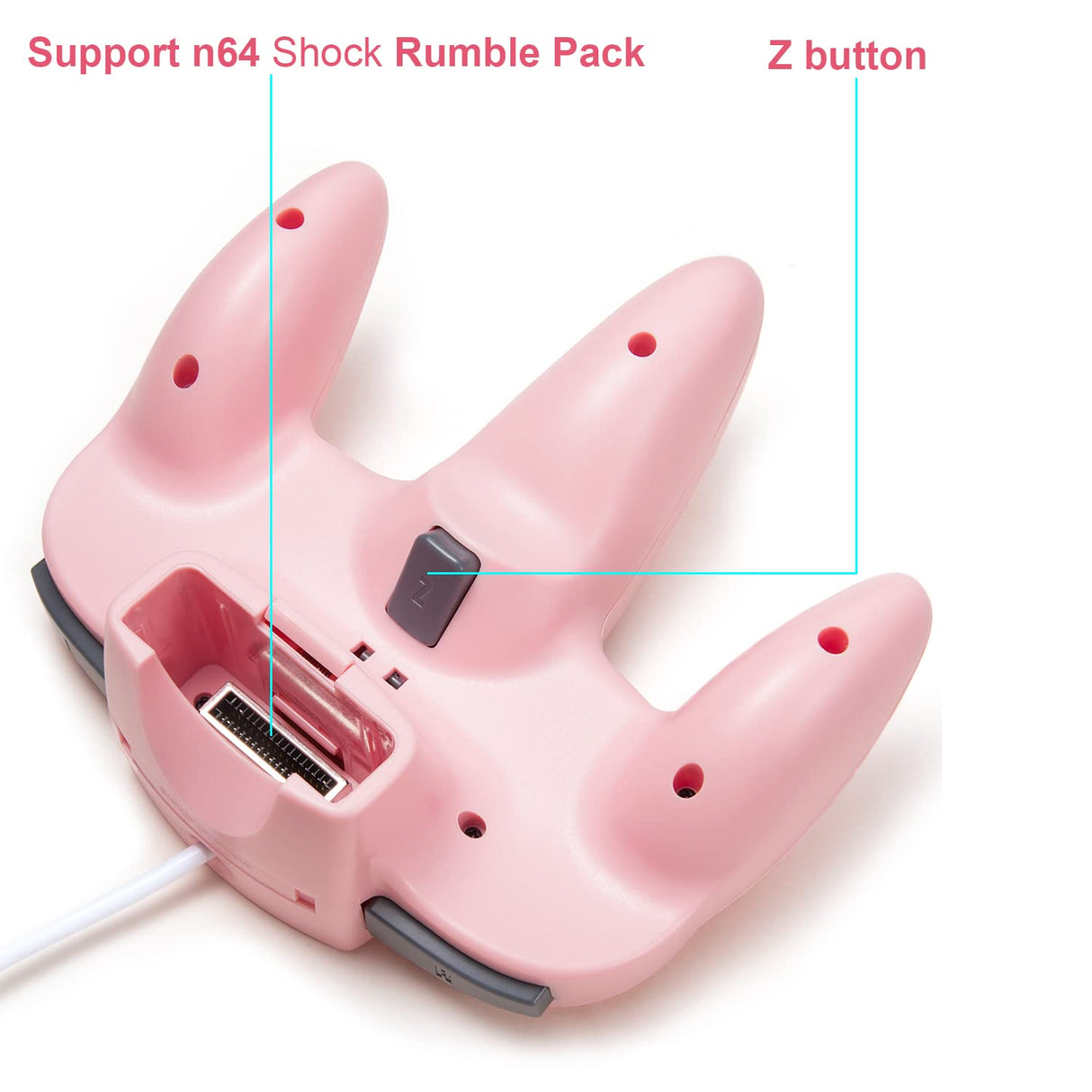 KIWITATA Classic N64 Controller, Retro N64 Wired Joystick Replacement Gamepad Controller for N64 System Video Games Console Pink