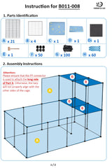 MODESLAB 2-Story Guinea Pig Cages with Tarp, Large C&C Loft Cage for Rabbit Bunny Puppy Small Animal Indoor Dog Playpen Pet Exercise Enclosure, 25 Panels