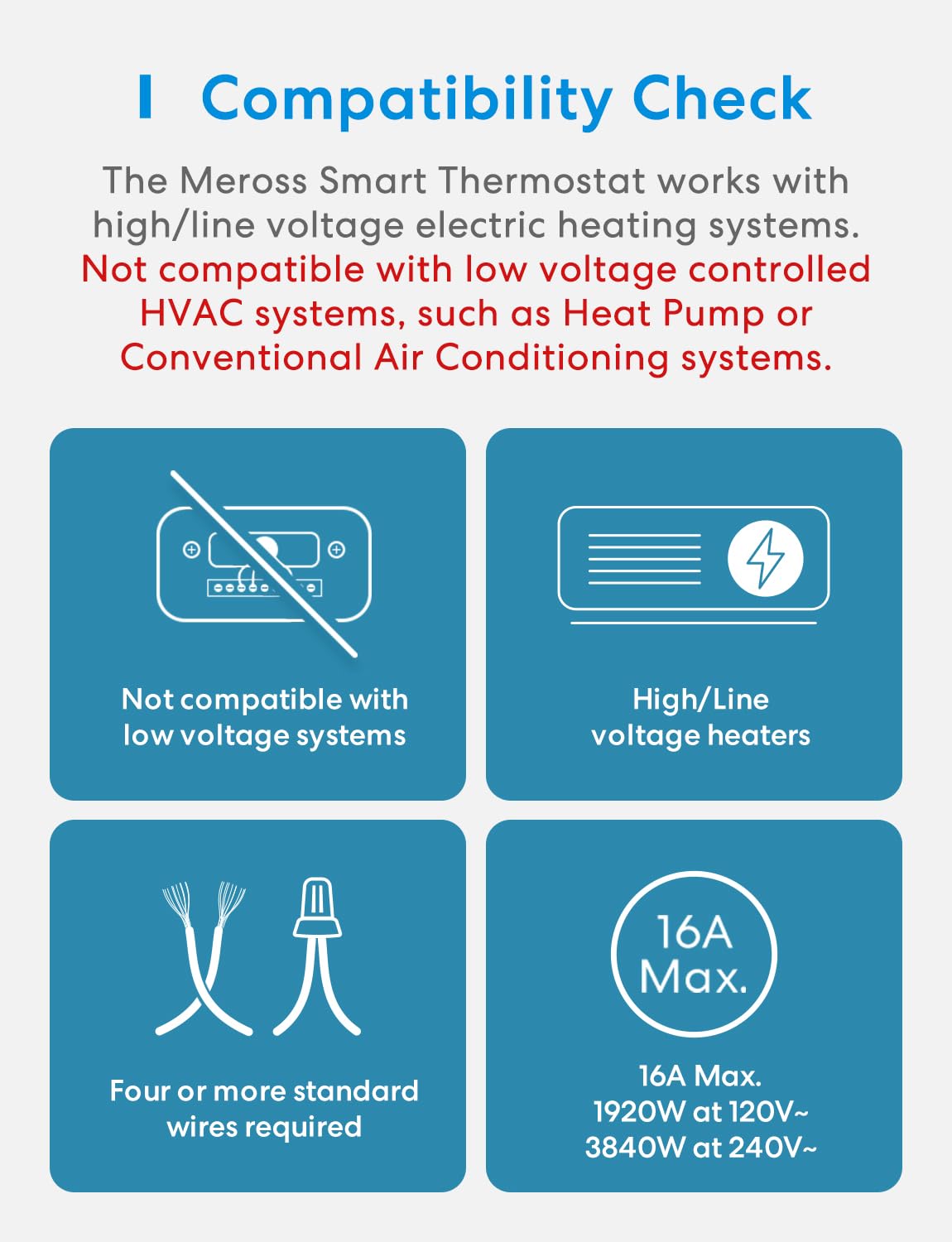 MEROSS Smart Thermostat for Electric Baseboard and in-Wall Heaters Work with Apple Home, Siri, Alexa, Google Home and SmartTings for Underfloor Heating with Voice& Remote Control, Power Monitor
