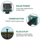 (2-Pack) Gopher Repellent Ultrasonic Solar Powered - Easy to Use Solar Mole Repellent Ultrasonic with an Auger Drill Bit - IP65 Waterproof Sonic Repeller Stakes for Groundhog, Vole, Snake, etc