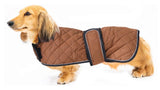 Warm Thermal Quilted Dachshund Coat,Dog Winter Coat with Warm Fleece Lining,Outdoor Dog Apparel with Adjustable Bands for Medium,Large Dog-Brown-L