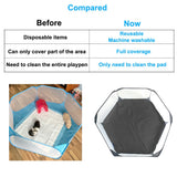Amakunft Waterproof Hexagon Playpen Mat Washable Pee Pad Fit with Small Animal Playpen (42.5in x 41in) Reusable Pet Bedding Liner for Guinea Pig, Rabbit, Hamster, Chinchilla, Hedgehog Indoor/Outdoor