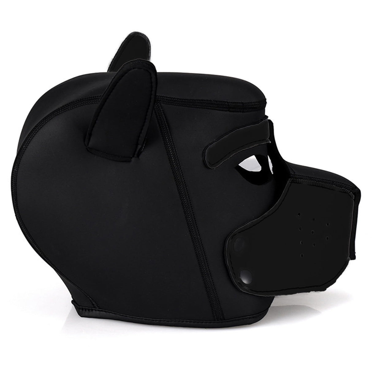 nurdewn XL Neoprene Puppy Hood Dog Mask – Extra Large Pup Hood Mask Adult with Removable Muzzle, Breathable Dog Hood for Cosplay, Role Play, Pup Play Gear & Halloween Costume(Black)