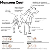 Hurtta Monsoon Coat, Dog Raincoat, Bilberry, 16 in