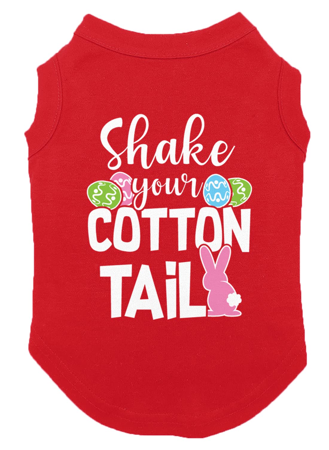 Shake Your Cotton Tail - Easter Bunny Dog Shirt (Red, Medium)
