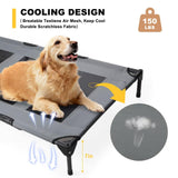 Elevated Dog Bed with Canopy, 48-inch Waterproof Pet Cot, Portable Outdoor Pet Bed with Carry Bag, Indoor/Outdoor Cooling Canopy Dog Tent for Large Dogs (Gray)