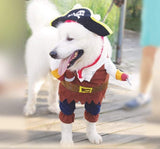 Hotumn Dog Costume - Pirates of The Caribbean Style Halloween Clothes with Pirate Hat - Funny Pet Outfit - Cat & Dog Corsair Costume for Small Dogs - Role Playing Party & Outdoor Walking (Medium)