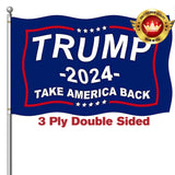 Trump 2024 Flag 3x5 Outdoor Made in USA Double Sided 3 Ply Take America Back Heavy Duty President Trump Flags 2024 for Outside with 2 Brass Grommets UV protection Fade Resistant for Indoor Outdoor Decorations