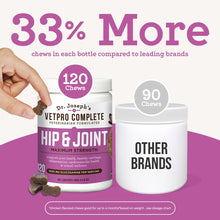Load image into Gallery viewer, Dr. Joseph's VetPro Complete Dog Hip &amp; Joint Supplement for Arthritis Pain Relief – High-Strength Glucosamine &amp; Chondroitin Chews for Senior Dogs – Vet Formulated Daily Treats, Chicken Flavor, 120 Ct
