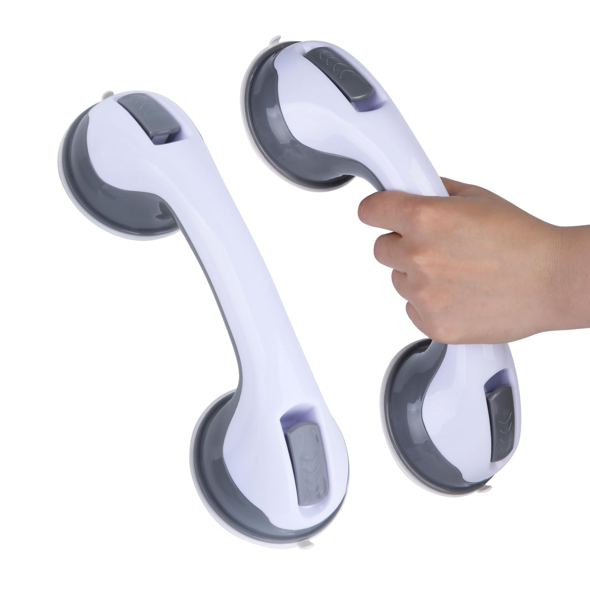 Grab Bars for Bathtubs and Showers, Shower Grab Bars for Seniors, Shower Handles for Elderly Suction, Safety Bars for Showers and Walls (12 Inches - 2PK)…