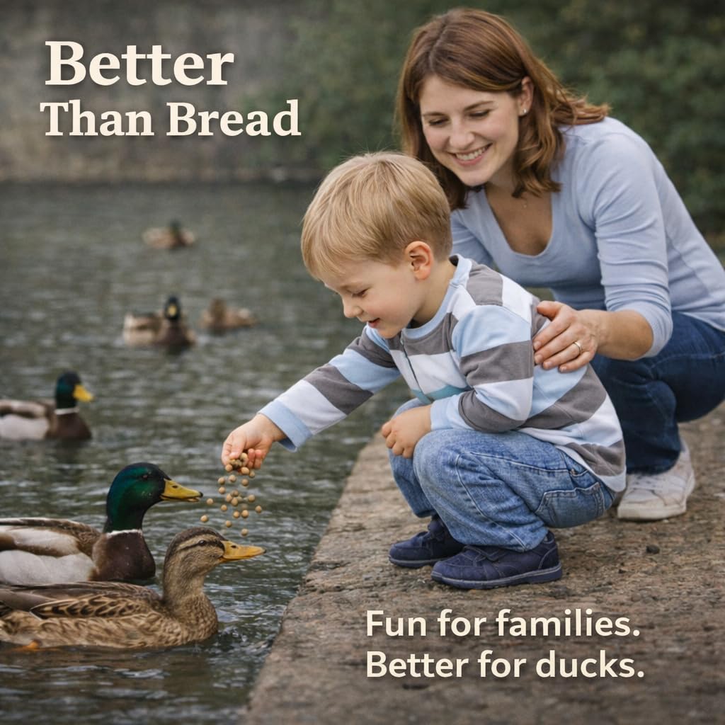 Hapetrails Duck Feeder Floating Duck Food Pellets for Ponds & Parks | Safe Feed for Ducks, Geese & Swans | Floats for Hours | with Niacin | Ditch The Bread, Feed The Revolution (5 lb)