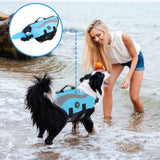 EMUST Dog Flotation Vest, Reflective Life Jacket for Small Dogs with Rescue Handle, Small Dog Vests Lifesaver for Swimming Boating Water with Front Neck Float, Blue,S