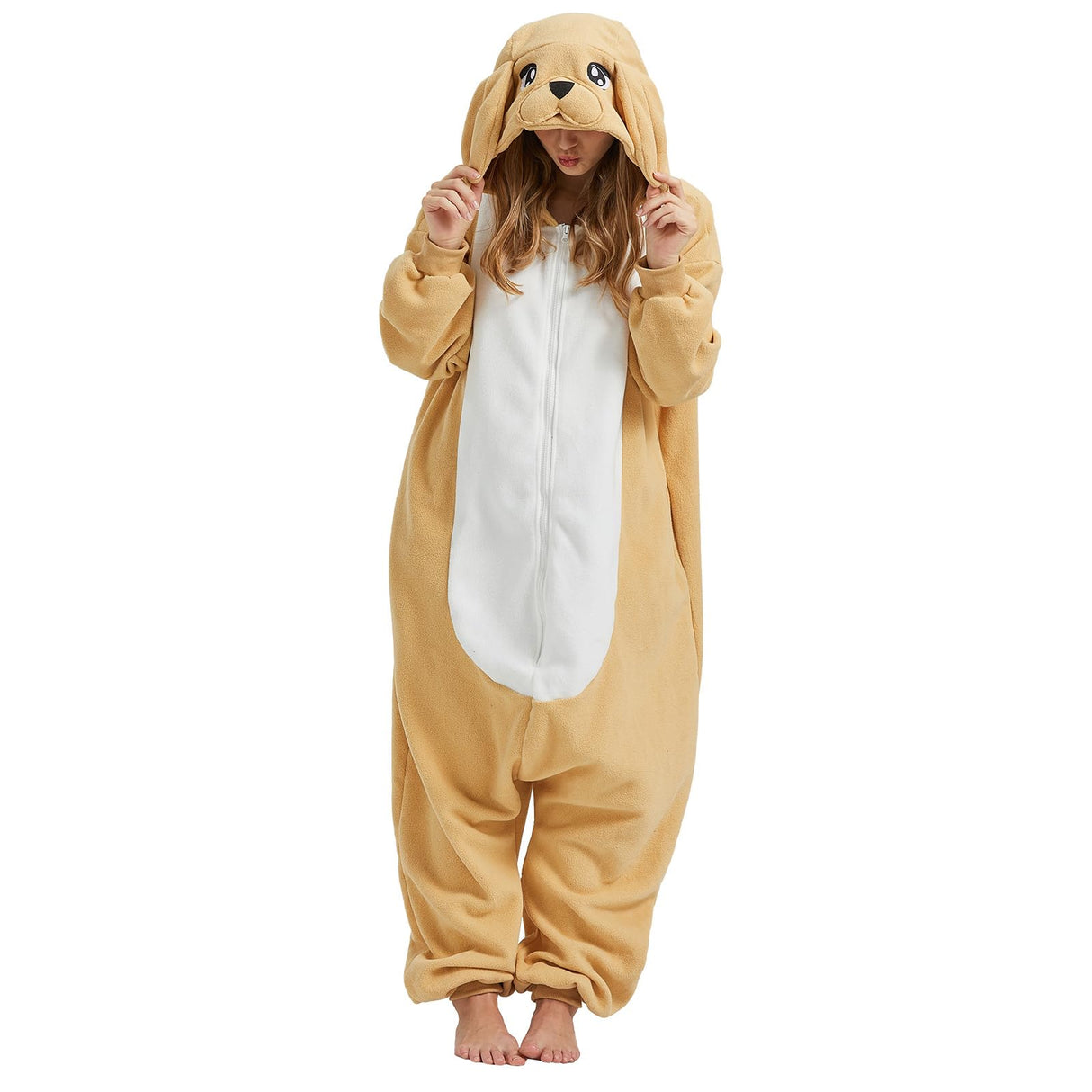 BETIFUHOM Golden Retriever Dog Onesie Pajamas Halloween Costume Unisex Cartoon Dog Animal Christmas Cosplay