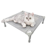 Pozico Elevated Pet Bed with Breathable Mesh for Small Cat and Dog, Raised Cooling Pet Cot for Puppy and Kitty, 18.9x18.9 inch (Gray Bed)
