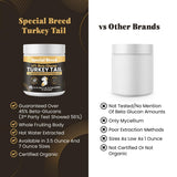 Organic Turkey Tail Mushroom for Dogs and Cats, 45% Beta Glucan Standardized, Hot Water Extracted Whole Fruiting Body, Third Party Tested, Immune and Gut Support, No Fillers, Made in USA, 660 ct