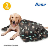 Dono 1 Pack 3 Dog Blankets, Soft Fluffy Fleece Pet Blanket Warm Sleep Mat Paw Print Design Puppy Kitten Throw Blankets Doggy Blanket for Dogs