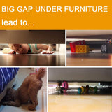 QIYIHOME Under Bed Blocker for Pets, Gap Bumper for Under Bed, Stop Things Going Under Bed or Sofa Couch, Toys Blocker for Cats Dogs, Easy to Install, Total 7" Height 78.5" Length, Black