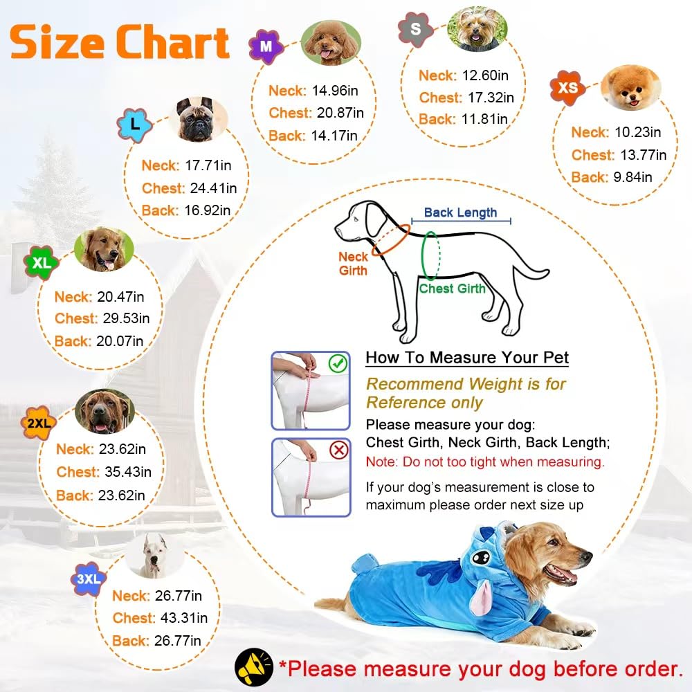 Dog Costume, Gmayoo Funny Pet Cosplay Outfit Party Dress Up Dog Hoodies Clothes for Large Medium and Small Dogs Halloween Christmas Winter