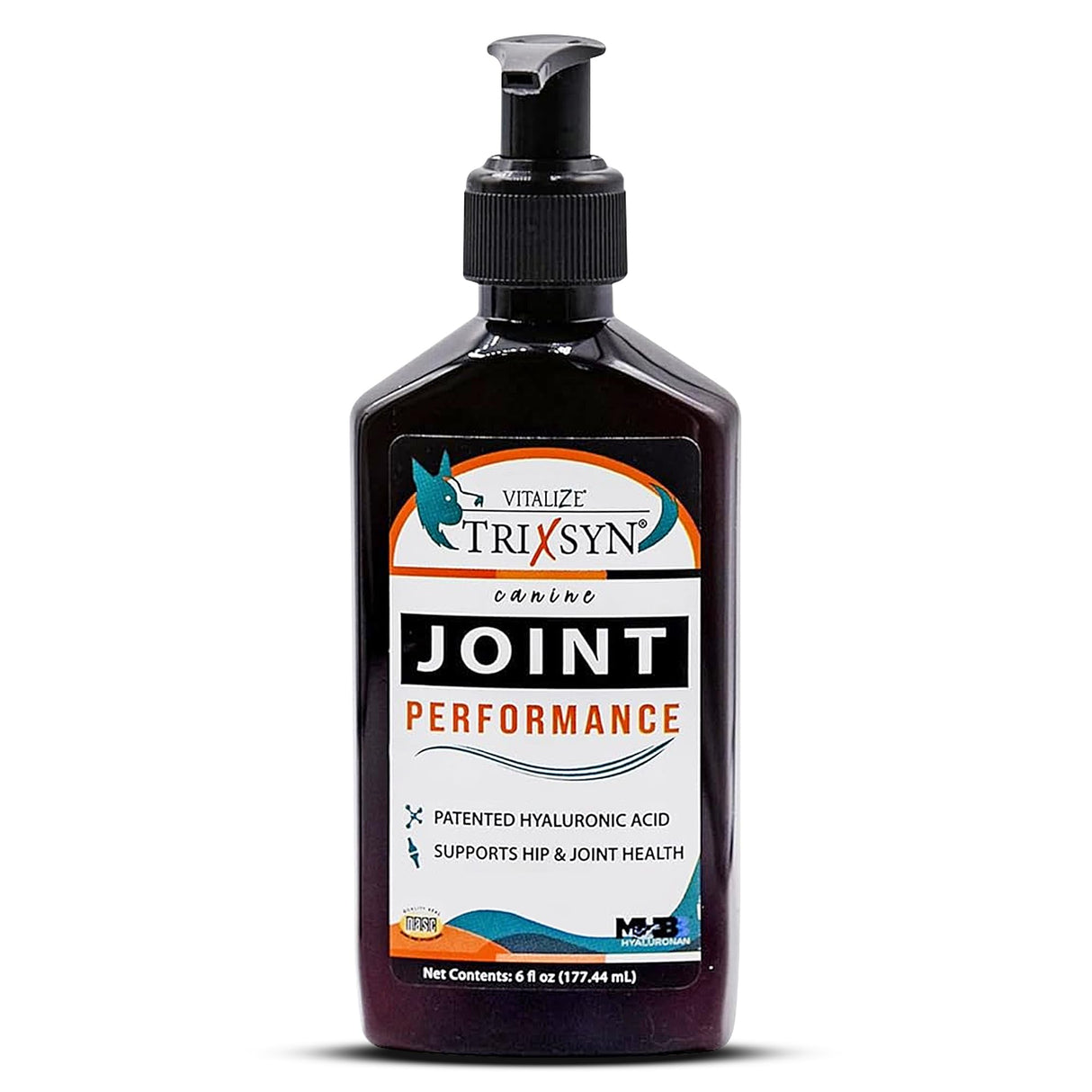TRIXSYN Canine Performance - Dog Hip & Joint Supplement for Small, Large & Senior Dogs - Liquid Hyaluronic Acid Formula Patented MHB3 Hylauronan Liquid Formula - 72 Day Supply