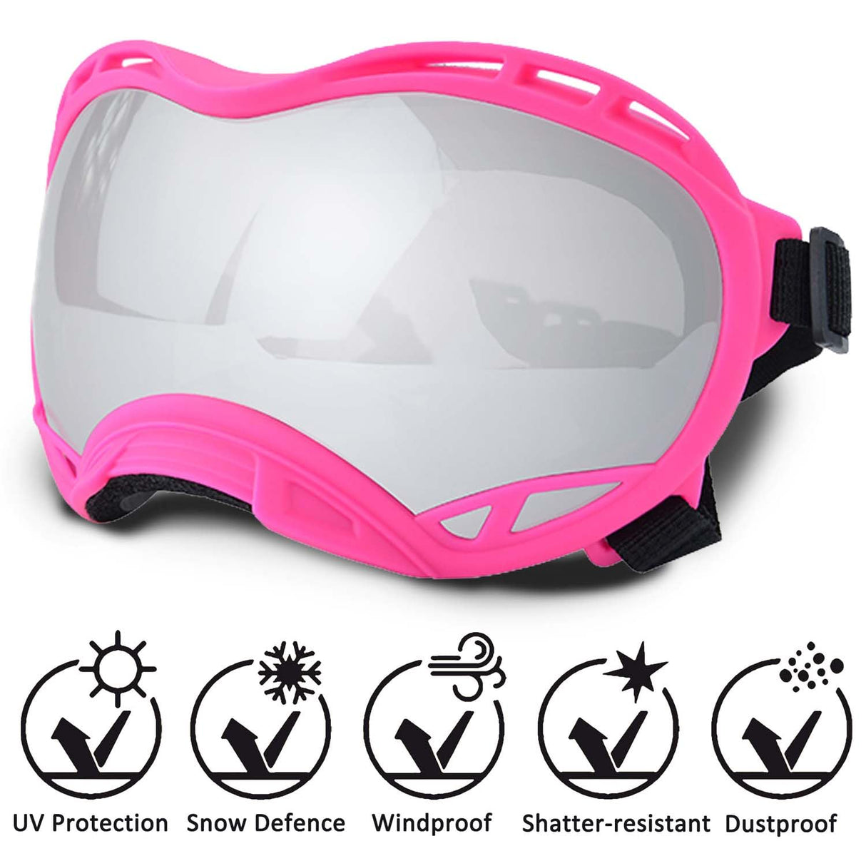 Dog Sunglasses,Doggles Anti-UV Protection,Pet Sunglasses with Adjustable Strap,Suitable for Motorcycle Car Driving Bike Riding Hiking Swimming Wind Dust Fog Dog Eye Protection