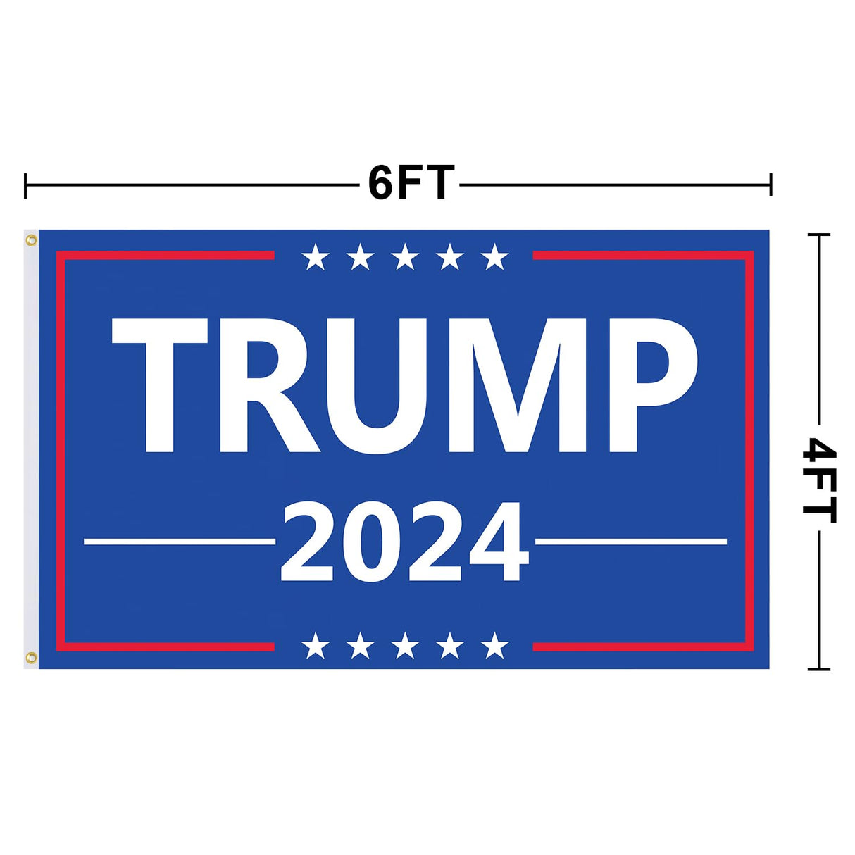 Trump 2024 Flag 4x6 Outdoor Indoor- Donald Trump 2024 Flag- Double Sided Printing- Double Stitched- Polyester with Brass Grommets (4x6 Ft)