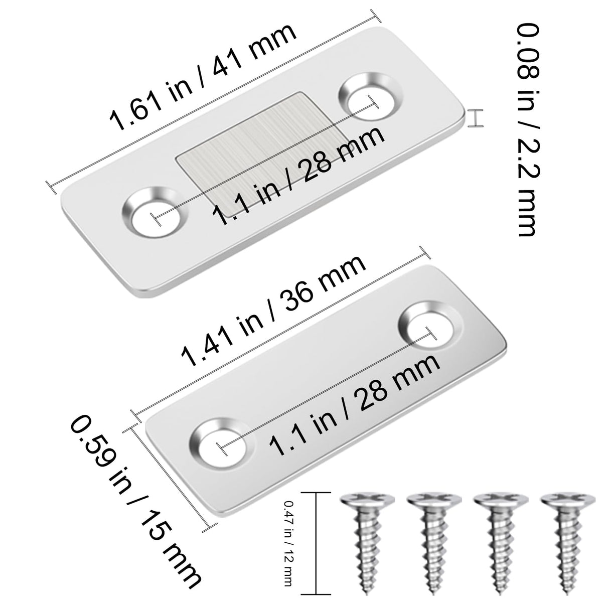 Cabinet Magnetic Catch 4 Pack Ultra Thin Cabinet Door Magnetic Catch for Drawer Magnets Adhesive Cabinet Latch Magnetic Closures for Kitchen Closet Door Closing Magnetic Door Catch Closer