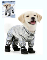 Dog Snow Suit, with Booties and Paw Protectors, Puppy Snowsuit, Silver Paw Dogs Coat, Full Body Dog Coat, Puppy Full Body Snow Suit, Water-Proof Puffer Jackets for Cold Weather, Outdoor Activity