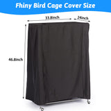 Fhiny Bird Cage Cover, Water-Proof Good Night Black-Out Birdcage Cover Durable Washable Windproof Cage Accessories for Parrot Parakeet Small Animal Sleeping