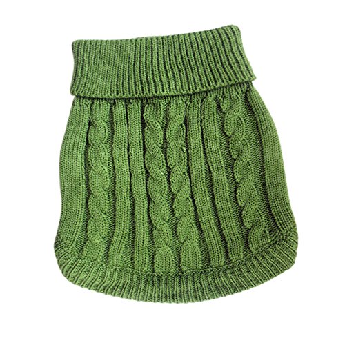 Tangpan Turtleneck Classic Straw-Rope Pro Pet Dog Sweater Apparel (Green,XL)