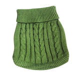 Tangpan Turtleneck Classic Straw-Rope Pro Pet Dog Sweater Apparel (Green,XL)