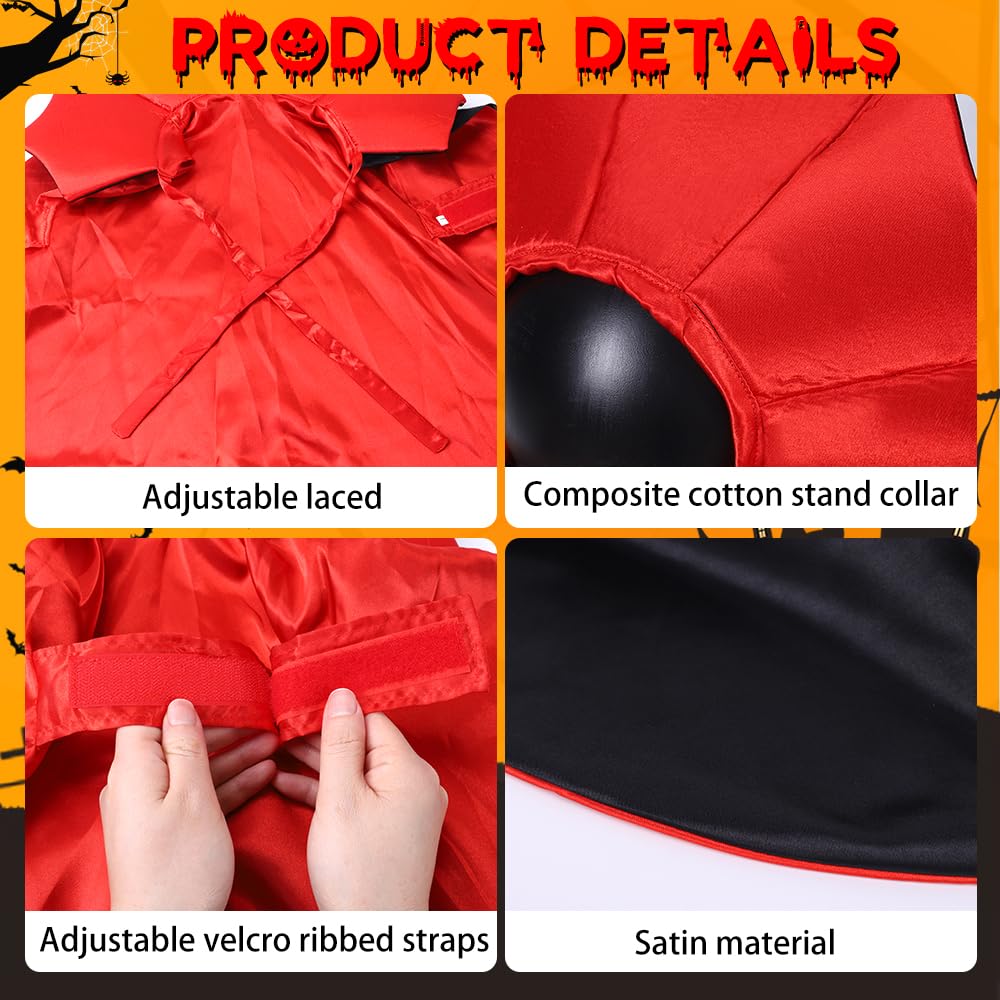 Halloween Large Dog Vampire Cloak Devil Cape Cosplay Apparel Party Costume - Red & Black Classic Pet Cape - Adjustable Neck & Chest Sizes - Medium & Large Dogs
